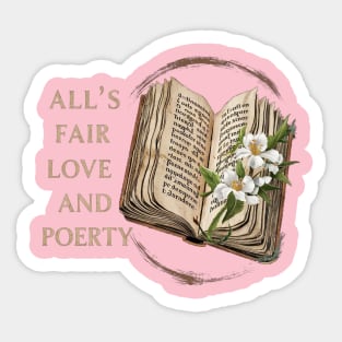 vintage book all s fair in love and poetry taylor swift Sticker